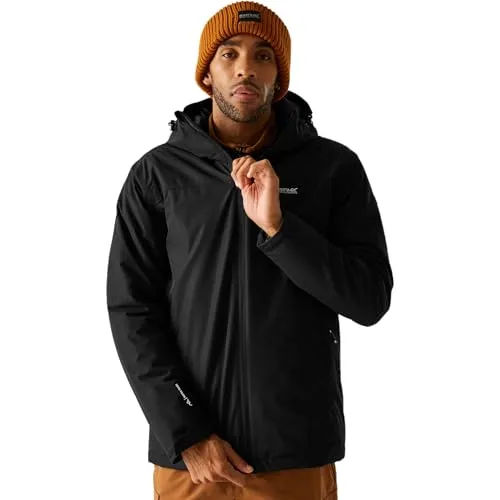 Regatta Thornridge-Jacke, wasserdicht und isoliert, Schwarz M - Funktionsjacke aus 100% recyceltem Polyester, bietet zuverlässigen Schutz vor Nässe und Kälte mit atmungsaktiver Isote-Technologie und umweltfreundlicher Thermoguard-Isolierung.