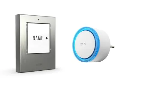 m-e Funkklingel BELL-571 EG mit Sender und Empfänger für 1-Familienhaus | Erweiterbare kabellose Türklingel mit 300 Meter Reichweite | Türglocke für Steckdose