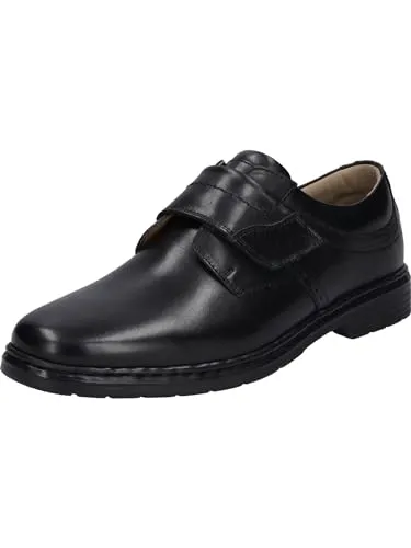 Josef Seibel Klettschuh schwarz 39 EU - Herren-Halbschuhe, bequemer Slipper mit Klettverschluss, ideal für breite Füße (Weite K) und mit herausnehmbarem Leder-Wechselfußbett für optimalen Tragekomfort.