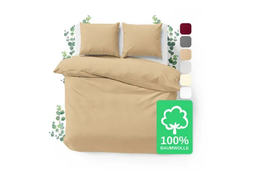 Jacobson Bettwäsche Set - 100% Baumwolle, Perkal, 3 teilig, Erhältlich in den Größen 135x200, 155x220, 200x200, 200x220, 240x220