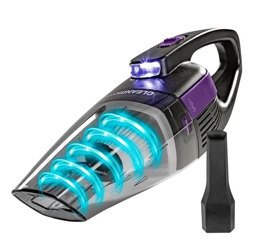 CLEANmaxx Akku-Handstaubsauger 7,4V grau/lila - Akku-Handstaubsauger aus der TV Werbung, kabellos und beutellos mit 3500 Pa Saugleistung und bis zu 18 Minuten Laufzeit - ideal für flexibles Saugen überall!