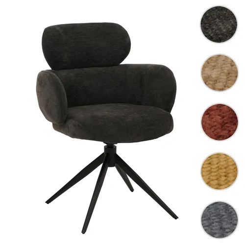 Esszimmerstuhl HWC-O77, drehbar und stilvoll - Moderner Küchenstuhl mit 360° Auto-Return-Funktion, ideal für Esszimmer und Küche. Hochwertiger Chenille-Stoff für besten Sitzkomfort.