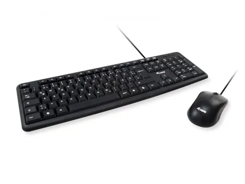 Equip Kabelgebundene Kombi Keyboard+Mouse, Schwarz, IT
