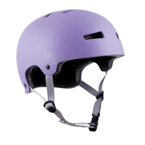 TSG Evolution WMN EINFARBIG Satin VIOLETT S/M - Stylischer Skatehelm für aktive Frauen mit schlagfester Außenschale und stoßdämpfender Innenschale. Komfortabel und langlebig, ideal für Skatepark und Scooter. Perfekte Passform durch Drehknopfverstellung und effizientes Belüftungssystem.