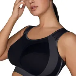 Anita BH Active Extreme Control Plus Sports Bra Schwarz/Grau G 100 Damen - Funktionsunterwäsche für Damen mit extremem Halt und Komfort. Ideal für größere Oberweiten – bietet optimalen Tragekomfort beim intensiven Training.