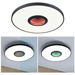 Paulmann LED Deckenleuchte Spaceglow Three RGB+ 1400lm 21W dimmbar Schwarz matt - Lampen mit RGB 3D-Effekt für beeindruckende Lichtshows, ideal für Partys und Gaming. Dimmbar und anpassbar für jede Stimmung, passt perfekt in jedes Interieur.
