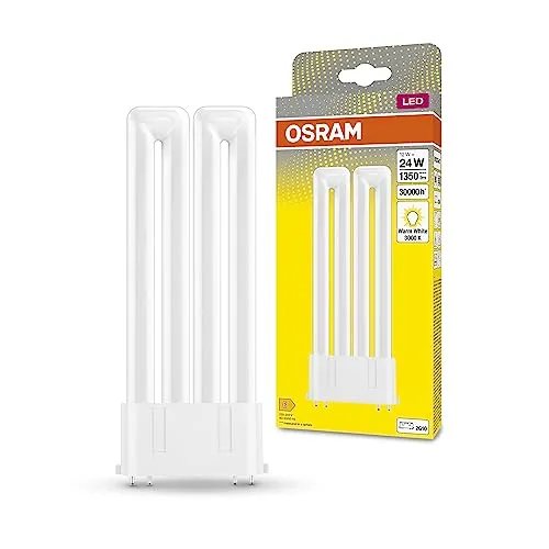 Osram DULUX LED F24 EM, 2G10, 12W, 1350lm, 3000K, warmweiße Lichtfarbe, LED-Ersatz für herkömmliche Kompaktleuchtstofflampen mit 4pol. 2G10 Stecksockel, extrem lange Lebensdauer, keine Aufwärmzeit