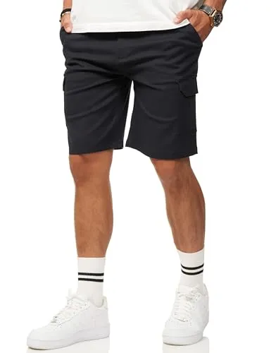 Soulstar Herren Kurze Hose Cargoshorts mit Stretch - Bermuda Sommershorts für Männer - Elastische Chinoshorts im Regular-Fit S2_GIDLEY-Navy-W34