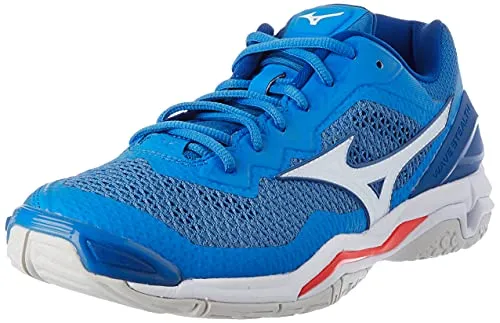 Mizuno Wave Stealth V Handballschuh French Blue/White/Ignition Red 39