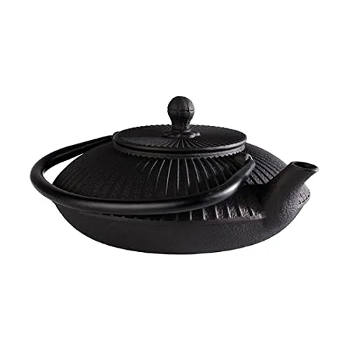 Teekanne Serie ASIA aus Gusseisen Schwarz, 0,8 Liter - Teekocher für 2-3 Tassen, langlebig und stilvoll, perfekt für Teeliebhaber und entspannende Teestunden.
