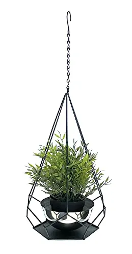 DanDiBo Blumenampel Innen Metall - Stilvoller Pflanzenhänger für Ihre Räume - Garten-Zubehör mit 6 Ecken, ideal für kreative Pflanzenpräsentation und Platzersparnis in Ihrem Zuhause.