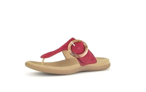Gabor Pantolette rot 40 EU (6,5 UK) - Stilvolle Sandalen - Elegante Pantoletten aus rotem Wildleder mit 2 cm Absatzhöhe, ideal für den Sommer. Bequemes Lederinnenmaterial sorgt für hohen Tragekomfort.