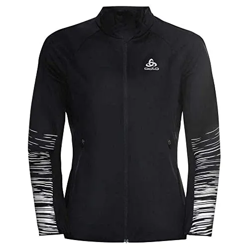 Odlo Damen Zeroweight Pro Warm Reflect Jacke, Black, M - Running-Jacke für Damen, wasserabweisend und extrem leicht für optimale Bewegungsfreiheit beim Laufen.