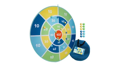 XXL Dartscheibe für Kinder - Riesenspaß mit Klettbällen - Dartscheiben für Kinder ab 3 Jahren, 142 cm Durchmesser für sicheres Spielvergnügen mit Klettbällen. Ideal für drinnen und draußen, fördert Zielsicherheit und Rechenfähigkeiten.