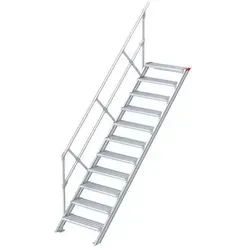 Euroline 510 Treppe 45° 800mm Stufenbreite 11 Stufen Alu gerieft
