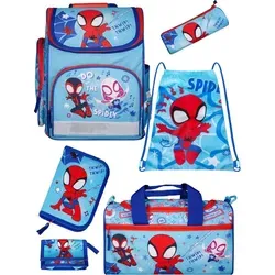 Ranzen-Set 6-teilig SPIDEY Schulranzen-Set mit Federmäppchen und Sporttasche - Blau