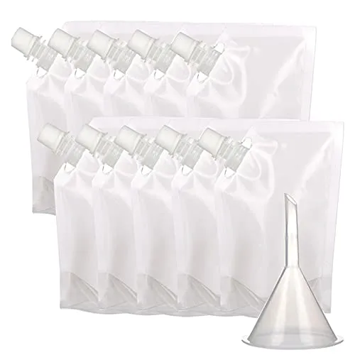 Symphonyw Trinkbeutel Set, 10 Stck (5x250ml & 5x500ml), Transparent, Kunststoff, Unbehandelt, Auslaufsicher & Wiederverwendbar, Ideal fr Wein, Camping, Reisen, Festivals, Partys