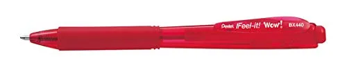 Pentel BX440-B Kugelschreiber mit Druckmechanik Rot, 0.5 mm, 12-er pack
