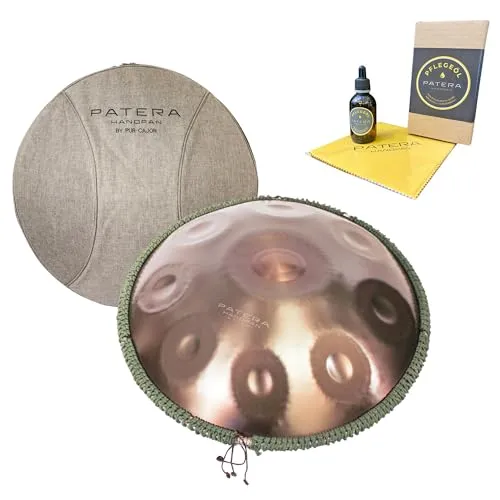 Patera Handpan HPDM-6 D-Kurd Edelstahl mit Tasche + Pflege-Öl