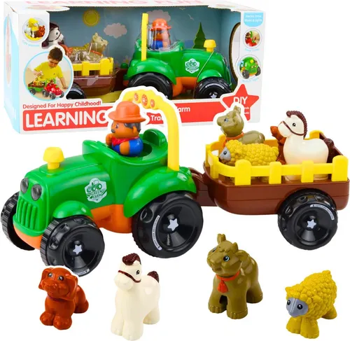 Interaktiver Traktor mit Anhänger und Tieren - Vielseitiger Spielzeug-Traktor für spannende Abenteuer. Ideal für kreative Rollenspiele und fördert die Fantasie der Kinder.