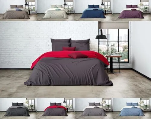 Uni Einfarbig Wende Bettwäsche Mistral Home - 100% Ägyptische Baumwolle, 240x220cm - Bettwäsche-Set aus hochwertigem Perkal, atmungsaktiv und langlebig. Wendemöglichkeit für verschiedene Optiken - ideal für ein königliches Schlafzimmer!