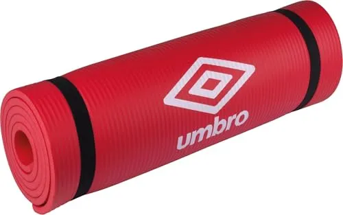 Umbro Yoga Matte - 190 x 58 x 1 CM - mit Transportriemen - Extra Weich und 1 CM Dick - Anti-Rutsch Fitnessmatte - Rot