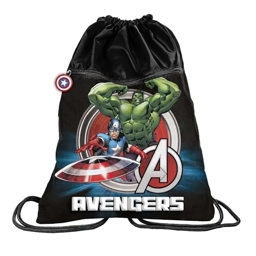 PASO Premium Kinder Turnbeutel/Sportbeutel/Rucksack 43x34 cm (Avengers I)