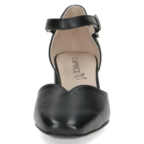 Caprice Damen Pumps Leder offen Riemchen Blockabsatz 9-22309-44, Größe:40 EU, Farbe:Schwarz