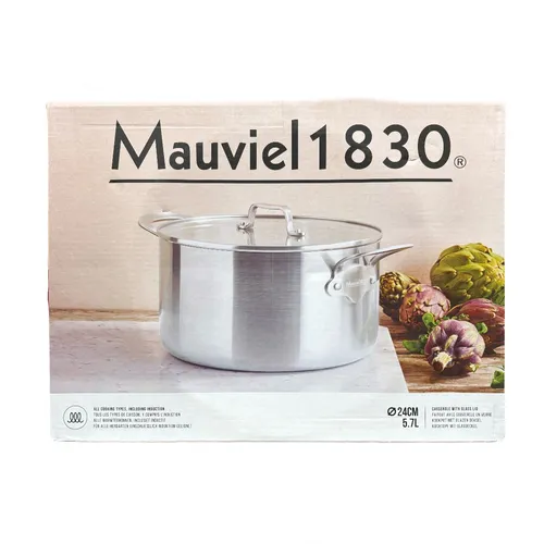 Mauviel 1830 Kochtopf mit Glasdeckel 24cm von Mauviel