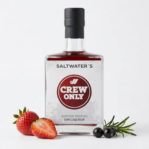 CREW ONLY Premium Gin Likör Johannisbeere – fruchtiger Likör auf Gin-Basis mit Wacholdernote – mehrfach prämiert – offizieller AIDA Partner – 0,5 l 25% vol