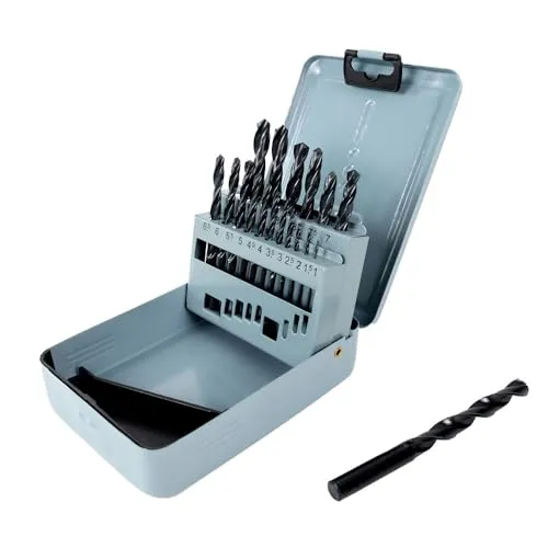 Dönges Spiralbohrer in Metallkassette, DIN338N, HSS, rollgewalzt, 1-10 mm, 19 tlg. (Bohrerset HSS-Bohrerset HSS-Spiralbohrerset Metallbohrerset Spiralbohrer-Set Spiralbohrer-Sortiment)