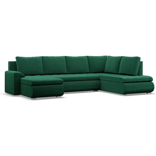 Mebligo Ecksofa FORESTA mit Schlaffunktion in grün von Mebligo