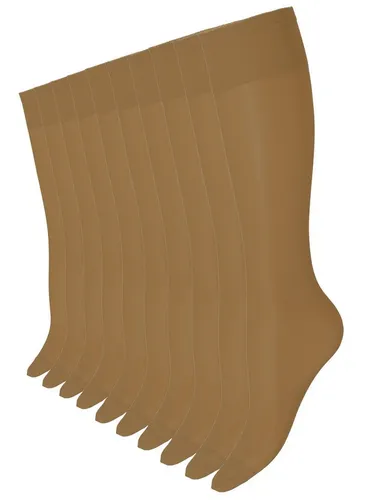 Yenita® Feinkniestrümpfe Kniestrümpfe (10-Paar) in blickdichter matter Optik