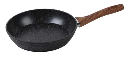 SSW Crispy Natura Wood Pfanne 24 cm - Aluminium-Pfanne mit hochwertiger Antihaftbeschichtung, ideal für alle Herdarten inklusive Induktion. Dank des Softtouch Profigriffs liegt sie perfekt in der Hand.