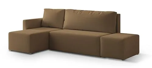 Masseno Ecksofa VELOTTI Q L-S mit Schlaffunktion L-Form, Modern Sofa mit Bettkasten, Wohnzimmersofa, Couch, Soffa, Bettsofa, Couchgarnitur - Orange, Quelle 17
