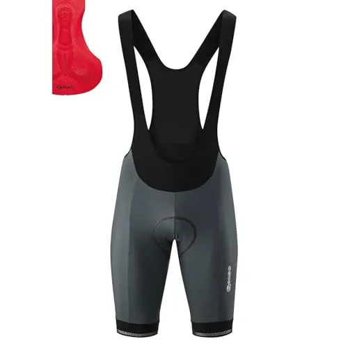 Gonso SITIVO Bib M Herren Radhose mit innovativem Sitzpolster - Hochwertige Träger-Radlerhose für Herren, gefertigt aus 65% Polyamid und 35% Elasthan. Das innovative Sitzpolster sorgt für hohen Komfort beim Radfahren. Maschinenwaschbar und in hellrot erhältlich.