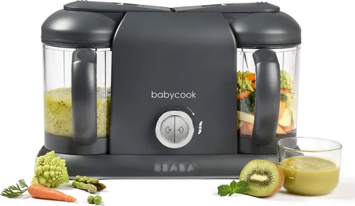 Béaba Babycook Duo 200 ml x 2 - 4 in 1 Küchenmaschine - Babykostwärmer mit 4 in 1 Funktionen: Dämpfen, Vermischen, Zermahlen und Entfrosten. Ideal für die gesunde Ernährung Ihres Babys!