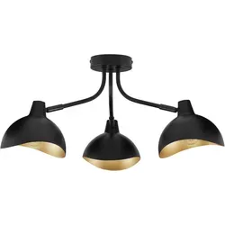 Nova Luce 9555807 Geti E14 Deckenleuchte Schwarz, Gold - Moderne Deckenleuchte im Skandi-Stil mit beweglichen Leuchtenköpfen für individuelle Lichtakzente. Ideal für stilvolle Wohnräume und perfekt für E14-Leuchtmittel.