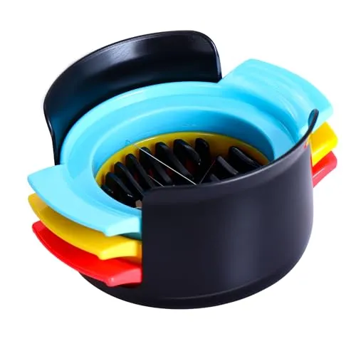 in 1 Edelstahl Eierteiler Egg Slicer Testsieger, für Gekochte Eier, Erdbeeren, Kiwi, Weiche Speisen 3