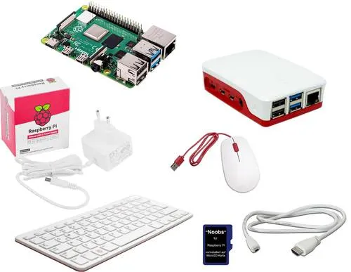 Raspberry Pi 5 B Desktop Kit mit Zubehör - Vollständiges Desktop Kit für Raspberry Pi 5 B mit Tastatur, Maus, Gehäuse und vorinstalliertem Noobs OS. Ideal für den sofortigen Einsatz und erweiterte Funktionen in kompaktem Design.