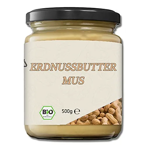 Mynatura Bio Erdnussbuttermus I Erdnussmus I Erdnüsse gepresst I Peanut I Erdnuss I Nussmus I Mus I Im Glas (1x 500g)