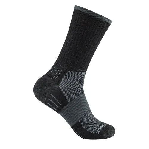 Wrightsock Wandersocke Crew Escape - Extra Frottee-Polsterung für Herren - Herrensocken mit doppelter Anti-Blasen-Technologie und atmungsaktiver Dri-Wright-Faser, ideal für lange Wanderungen und kalte Temperaturen, um Blasenbildung effektiv vorzubeugen.