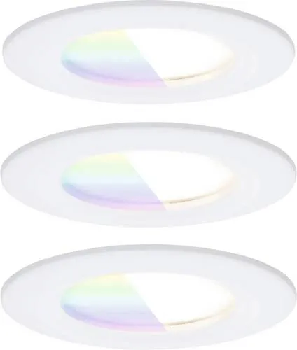 Paulmann 92449 LED Einbauleuchte Nova Coin IP44 RGBW - Einbauleuchten für Feuchträume, spritzwassergeschützt IP44 mit 16 Millionen RGB-Farben und Tunable White von 2200K bis 6500K – flexibel steuerbar über App oder Sprachbefehle.