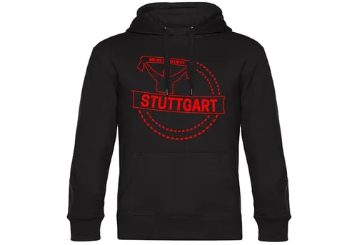 multifanshop Kapuzensweatshirt Stuttgart - Meine Fankurve - Hoodie schwarz S - Sportliches Kapuzensweatshirt in Schwarz, ideal für Fans. Hergestellt aus 80% Baumwolle und 20% Polyester, bietet es Komfort und Stil in der Freizeit.