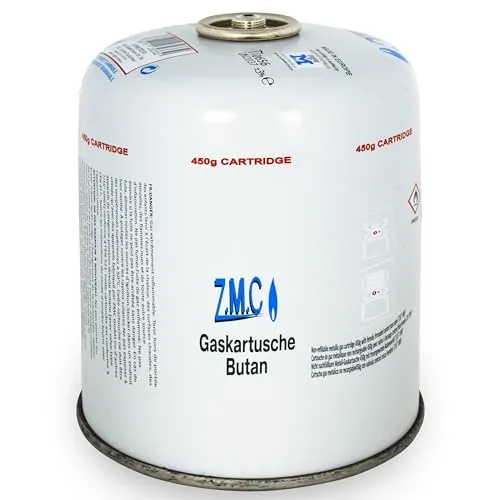 Z.M.C 1X Gaskartuschen 450g, Propan/Butan Gas 900ml, Gaskartusche EN417, Eurogewinde Schraubgewinde Anschluss, Schraubkartusche für Unkrautbrenner, Universal Druckgasdose mit Schraubventil