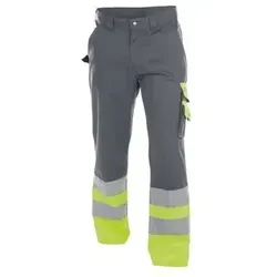 DASSY Omaha Warn Bundhose 200620 6493 ZEMENTGRAU/NEONGELB Gr. 46 - Hochsichtbare Arbeitskleidung - Arbeits- & Schutzkleidung, Warnschutz Bundhose aus DASSY HIVIS Stoff für optimale Sichtbarkeit und Sicherheit am Arbeitsplatz.