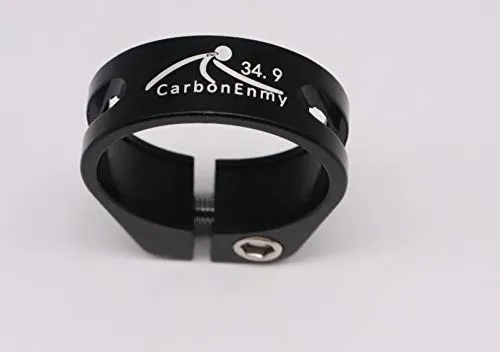 Alu Fahrrad Sattelklemme Schraube Sattelklemme saddle clamp 34,9 mm CarbonEnmy (Schwarz)