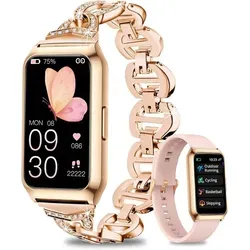 Fur Damen mit Pulsmesser SpO2 Schlafmonitor, 26 Sportmodi Aktivitätstracker, Nachrichten Whatsapp, wasserdichte IP68 - Gold