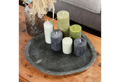 wohnfreuden Dekotablett Stein Tablett grau flach 40 cm von Wohnfreuden