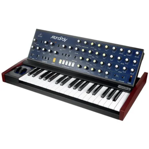 Behringer MonoPoly Analoger Synthesizer - Synthesizer & Soundmodule, vielseitiger analoger Synthesizer mit 4 Oszillatoren, anwinkelbarem Bedienfeld und beeindruckendem Unisono-Mode für fette Klänge.